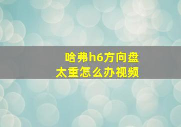 哈弗h6方向盘太重怎么办视频