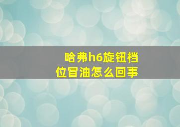 哈弗h6旋钮档位冒油怎么回事