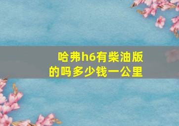 哈弗h6有柴油版的吗多少钱一公里