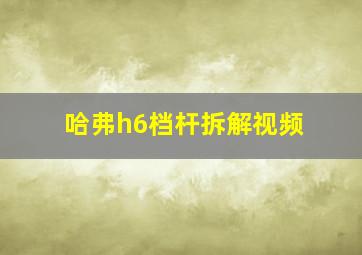 哈弗h6档杆拆解视频