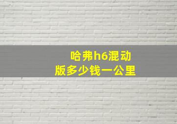 哈弗h6混动版多少钱一公里