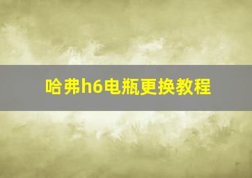 哈弗h6电瓶更换教程