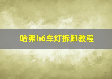 哈弗h6车灯拆卸教程