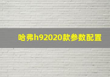 哈弗h92020款参数配置