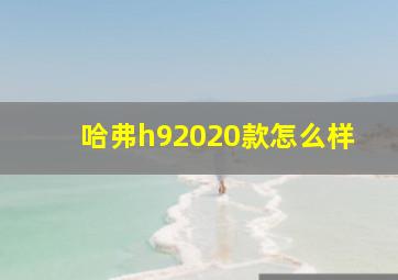 哈弗h92020款怎么样