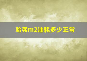 哈弗m2油耗多少正常