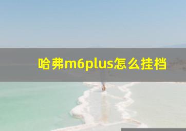 哈弗m6plus怎么挂档