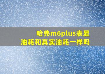 哈弗m6plus表显油耗和真实油耗一样吗