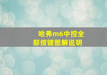 哈弗m6中控全部按键图解说明