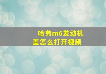 哈弗m6发动机盖怎么打开视频