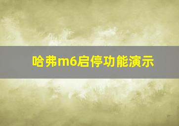 哈弗m6启停功能演示