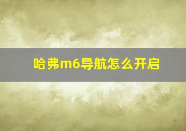 哈弗m6导航怎么开启