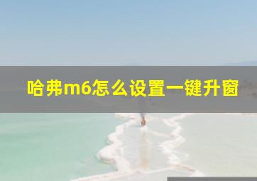 哈弗m6怎么设置一键升窗