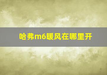 哈弗m6暖风在哪里开