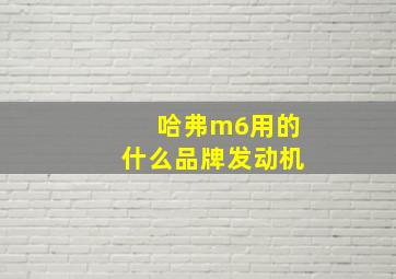 哈弗m6用的什么品牌发动机