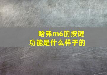 哈弗m6的按键功能是什么样子的