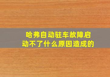 哈弗自动驻车故障启动不了什么原因造成的