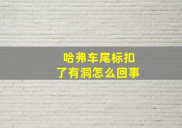 哈弗车尾标扣了有洞怎么回事