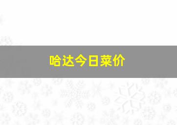 哈达今日菜价