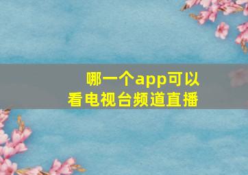 哪一个app可以看电视台频道直播