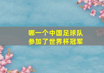 哪一个中国足球队参加了世界杯冠军