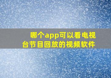 哪个app可以看电视台节目回放的视频软件