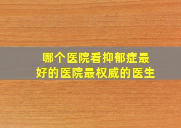 哪个医院看抑郁症最好的医院最权威的医生