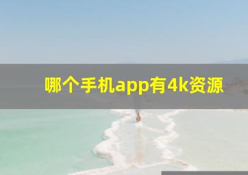 哪个手机app有4k资源