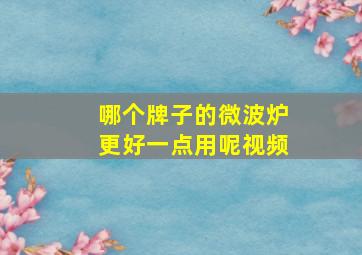 哪个牌子的微波炉更好一点用呢视频