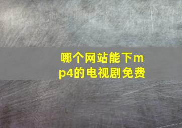 哪个网站能下mp4的电视剧免费