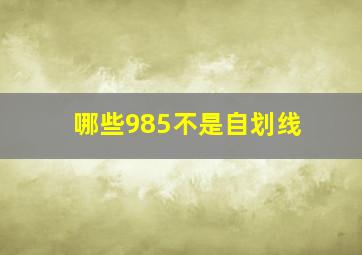 哪些985不是自划线