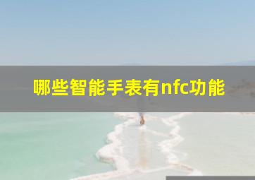 哪些智能手表有nfc功能