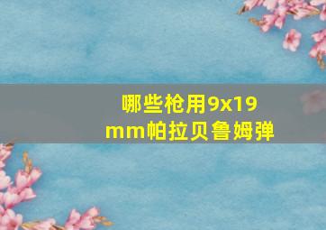 哪些枪用9x19mm帕拉贝鲁姆弹