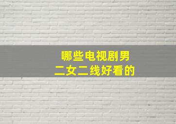 哪些电视剧男二女二线好看的