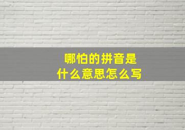 哪怕的拼音是什么意思怎么写