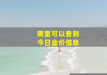 哪里可以查到今日金价信息