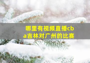 哪里有视频直播cba吉林对广州的比赛