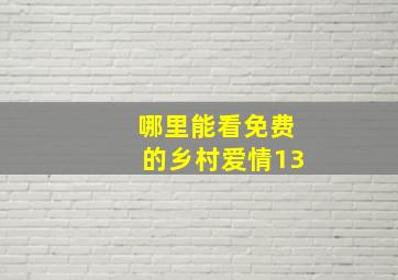 哪里能看免费的乡村爱情13