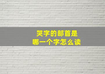 哭字的部首是哪一个字怎么读