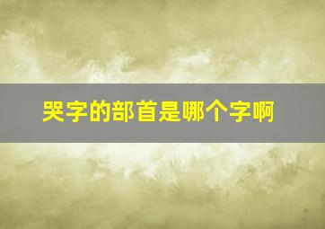 哭字的部首是哪个字啊