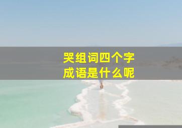 哭组词四个字成语是什么呢