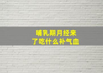 哺乳期月经来了吃什么补气血