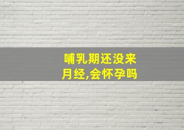 哺乳期还没来月经,会怀孕吗