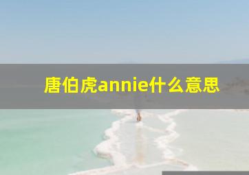 唐伯虎annie什么意思