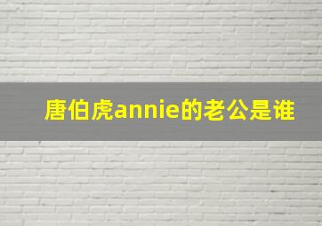 唐伯虎annie的老公是谁