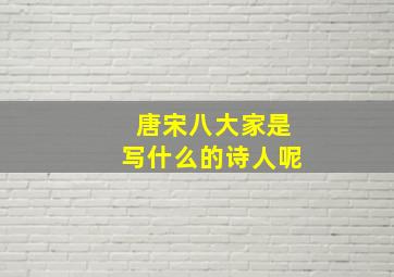 唐宋八大家是写什么的诗人呢