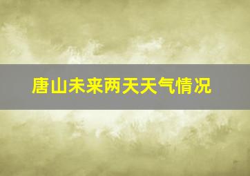 唐山未来两天天气情况