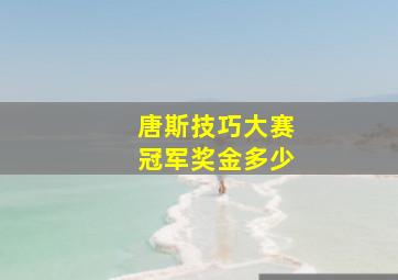 唐斯技巧大赛冠军奖金多少