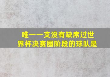 唯一一支没有缺席过世界杯决赛圈阶段的球队是