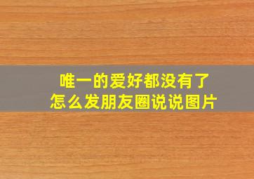 唯一的爱好都没有了怎么发朋友圈说说图片